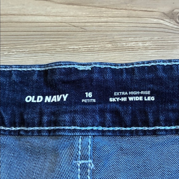 Old Navy Extra High-Rise Sky-hi Wide-Leg Jeans Plus size 16P Dark Wash NWOT - Picture 5 of 13